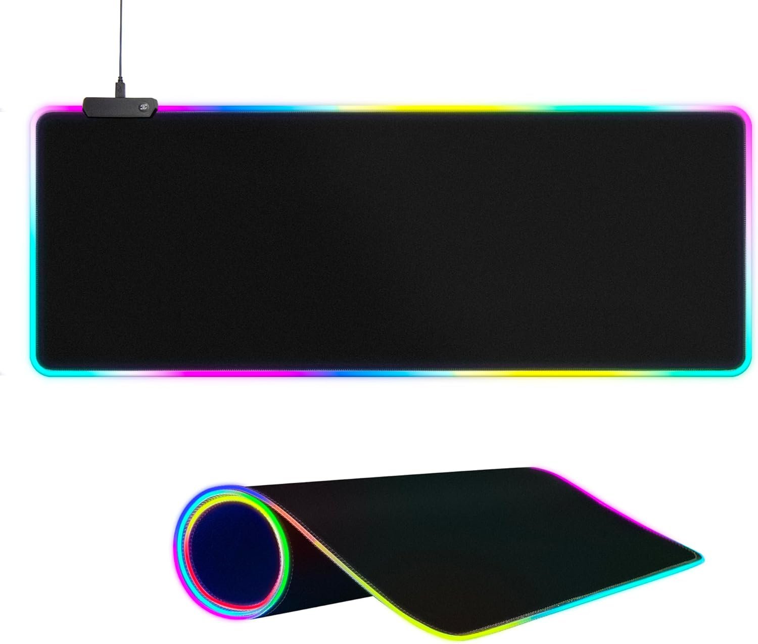 Large RGB Gaming Mouse Pad -15 Light Modes Touch Control Extended Soft Computer Keyboard Mat Non-Slip Rubber Base for Gamer Esports Pros 31.5X11.8(RGB)