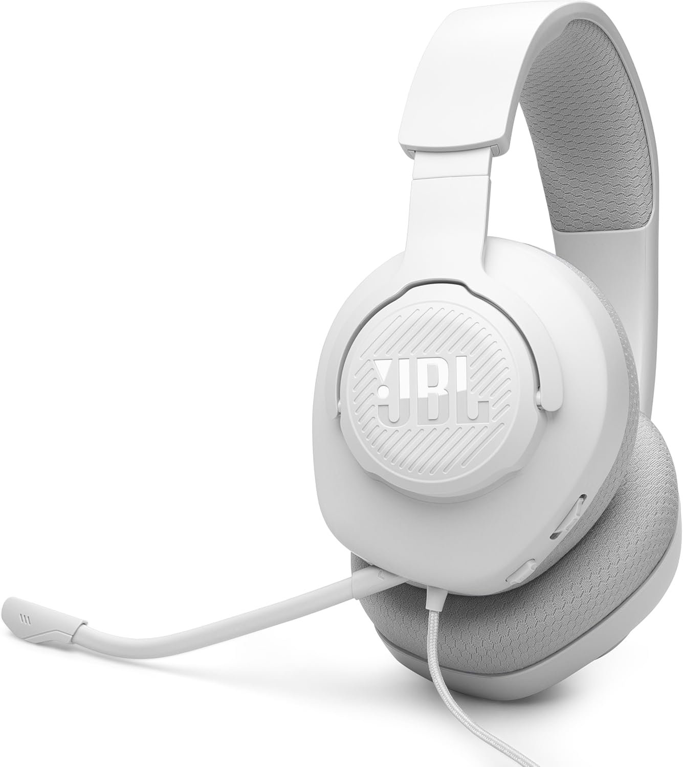 JBL Quantum 100M2 Wired Gaming Headset, Detachable Mic – White | Memory Foam Ear Cushions And 3.5 Mm Jack Work With PC, PlayStation, Xbox, Nintendo Switch For Immersive PC Gaming Sessions