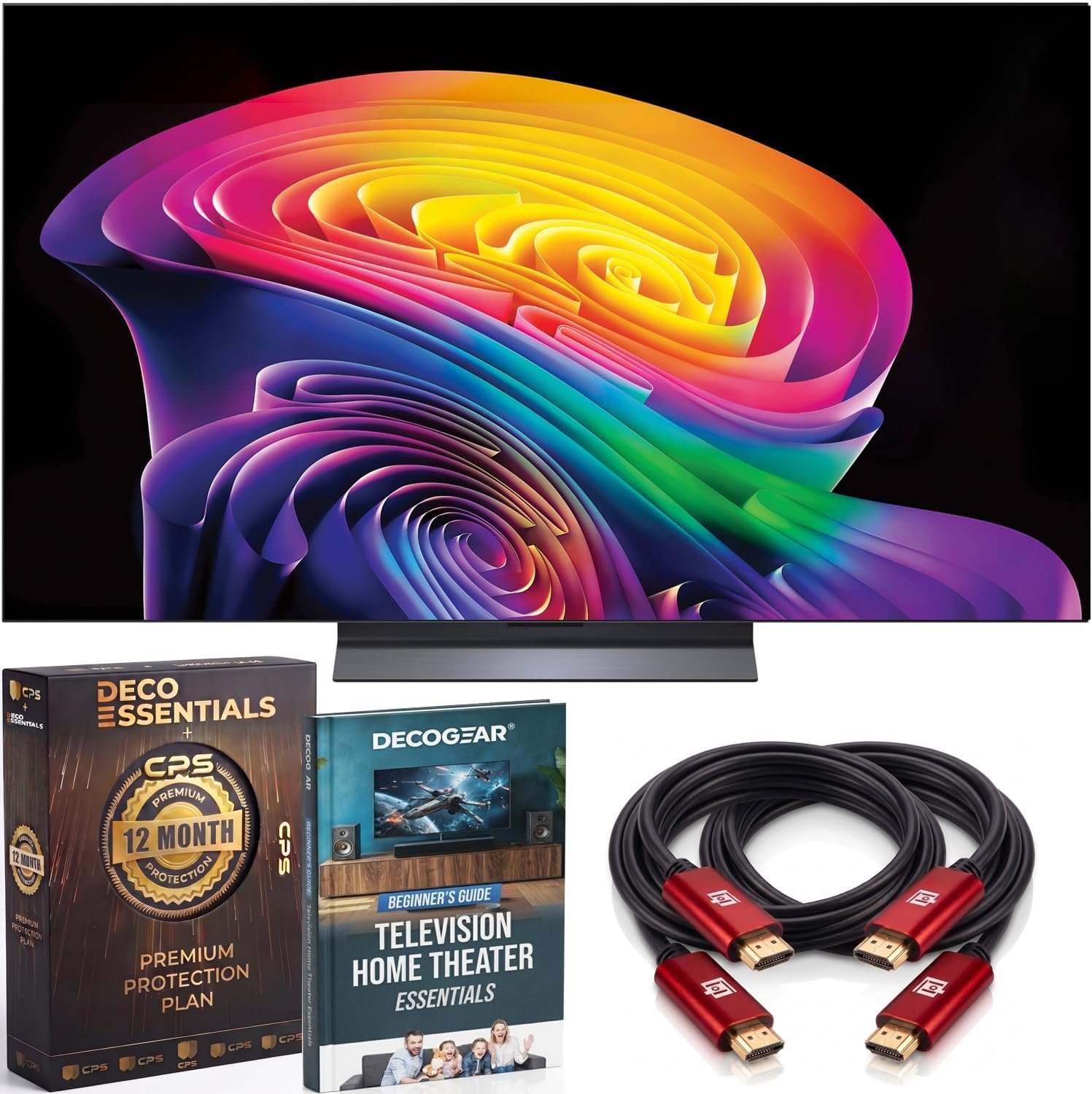 LG 65 inch OLED evo AI C6 4K Smart webOS TV (2026) OLED65C6PUA.AUS Bundle with 1 YR CPS Enhanced Protection Pack, 2X 6FT HDMI Cable and Deco Gear Home Theater Beginner′s Guide