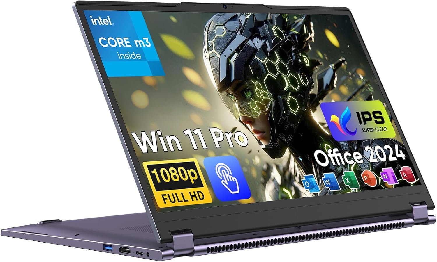 EYY 15.6″ 2 in 1 Touchscreen Laptop, 360° Convertible Laptop with Core M3-8100Y Processors, 16GB RAM 512GB SSD, 1920×1080 FHD Display, Win 11 Pro, WiFi, BT5, Backlit Keyboard (GB, 16)
