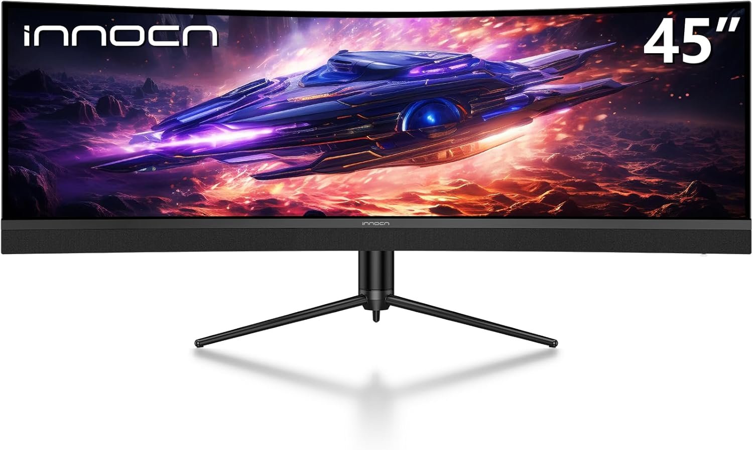 INNOCN 45C1R 45″ 5K2K 5120 x 1440p Ultrawide Curved Gaming Monitor, R1500, HDR400, USB Type-C 90W Power Delivery, PIP/PBP, Built-in Speaker, Height Adjustable, Black
