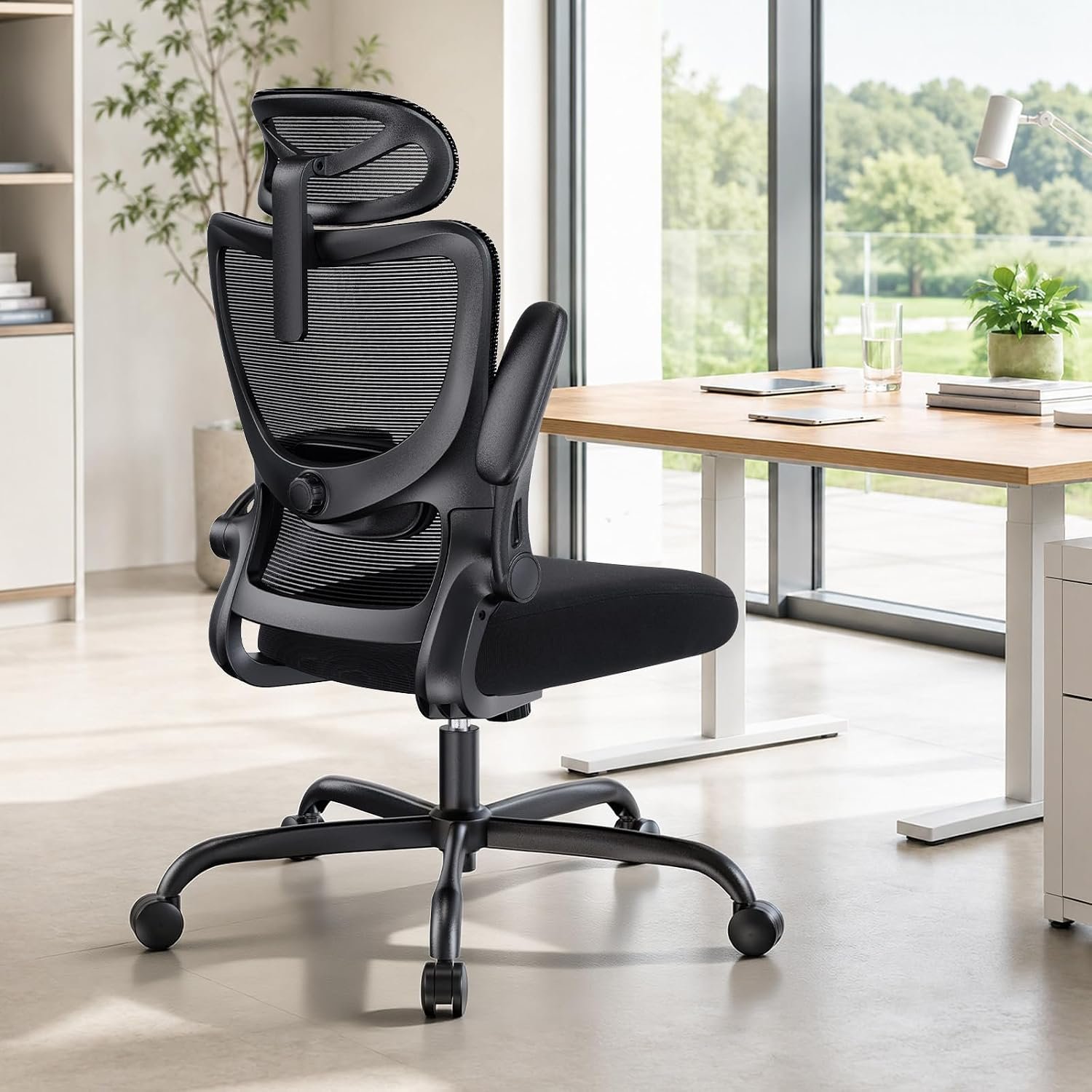 HUANUO Ergonomic Office Chair, High Back Computer Desk Chair with Adjustable Lumbar Support and Headrest, Comfy Gaming Chair with 3D Armrests, Home Office Rolling Chair, Max Load 300 lbs
