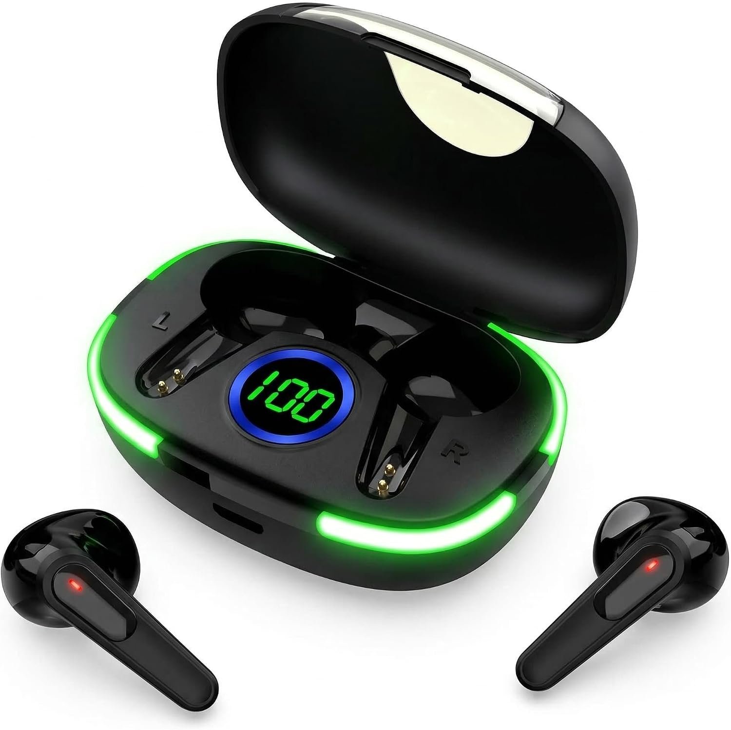 Wireless Earbuds with Deep Bass, Stereo Sound, and Noise-Canceling Design