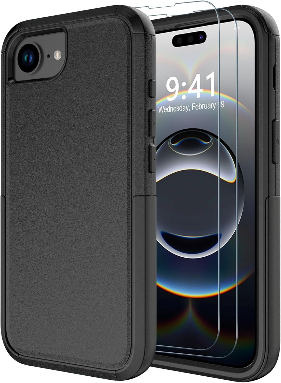 Diverbox for iPhone 16e Case & iPhone 17e Case [Compatible with MagSafe] [Shockproof] [Dropproof] [with Screen Protector ] Heavy Duty Protection Phone Cover (Black)