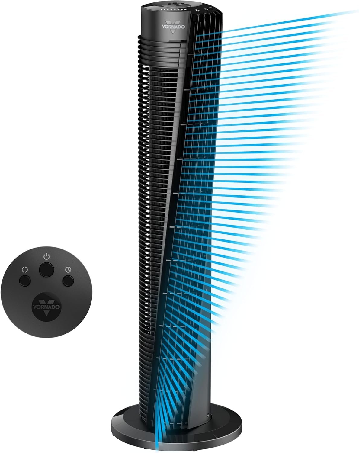 Vornado OSC84 41″ Whole Room Oscillating Tower Fan, Remote Control, 70-Degree Oscillation, Quiet Operation, 4 Speed Settings, 8-Hour Timer, Powerful Air Circulation, Black