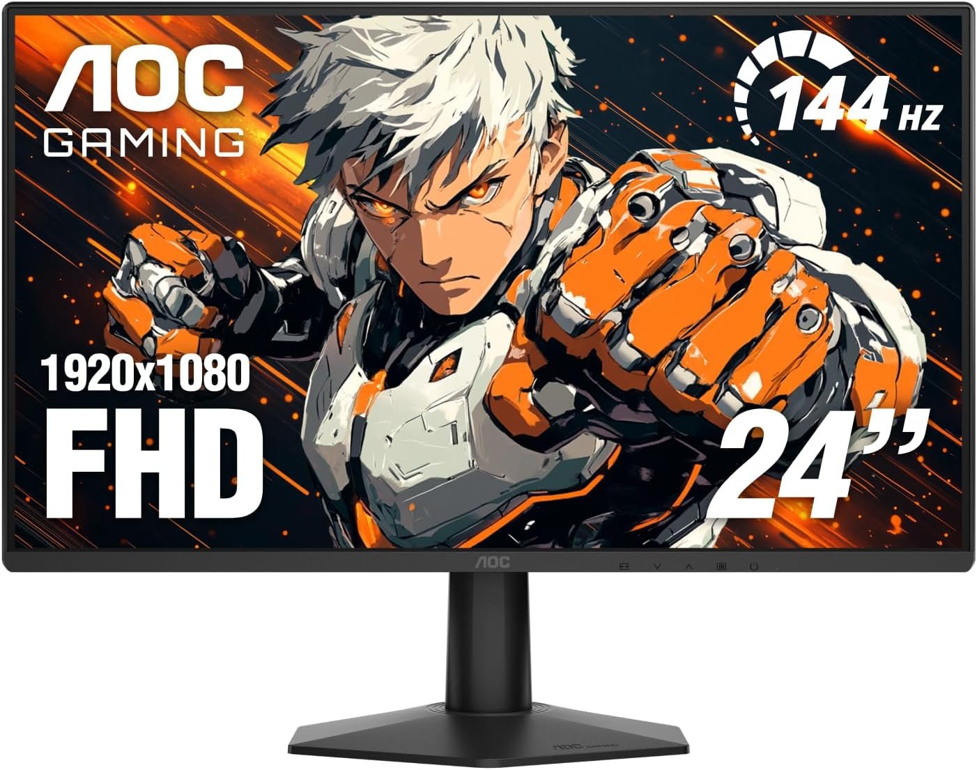 AOC 24 Inch Gaming Monitor FHD 144Hz Fast IPS 0.5ms HDR, 24G51F | 1920×1080 Computer Monitor, Adaptive-Sync, LED, Audio Earphone out, VESA Mount, Console Ready, 3-Year Zero-Bright-Dot