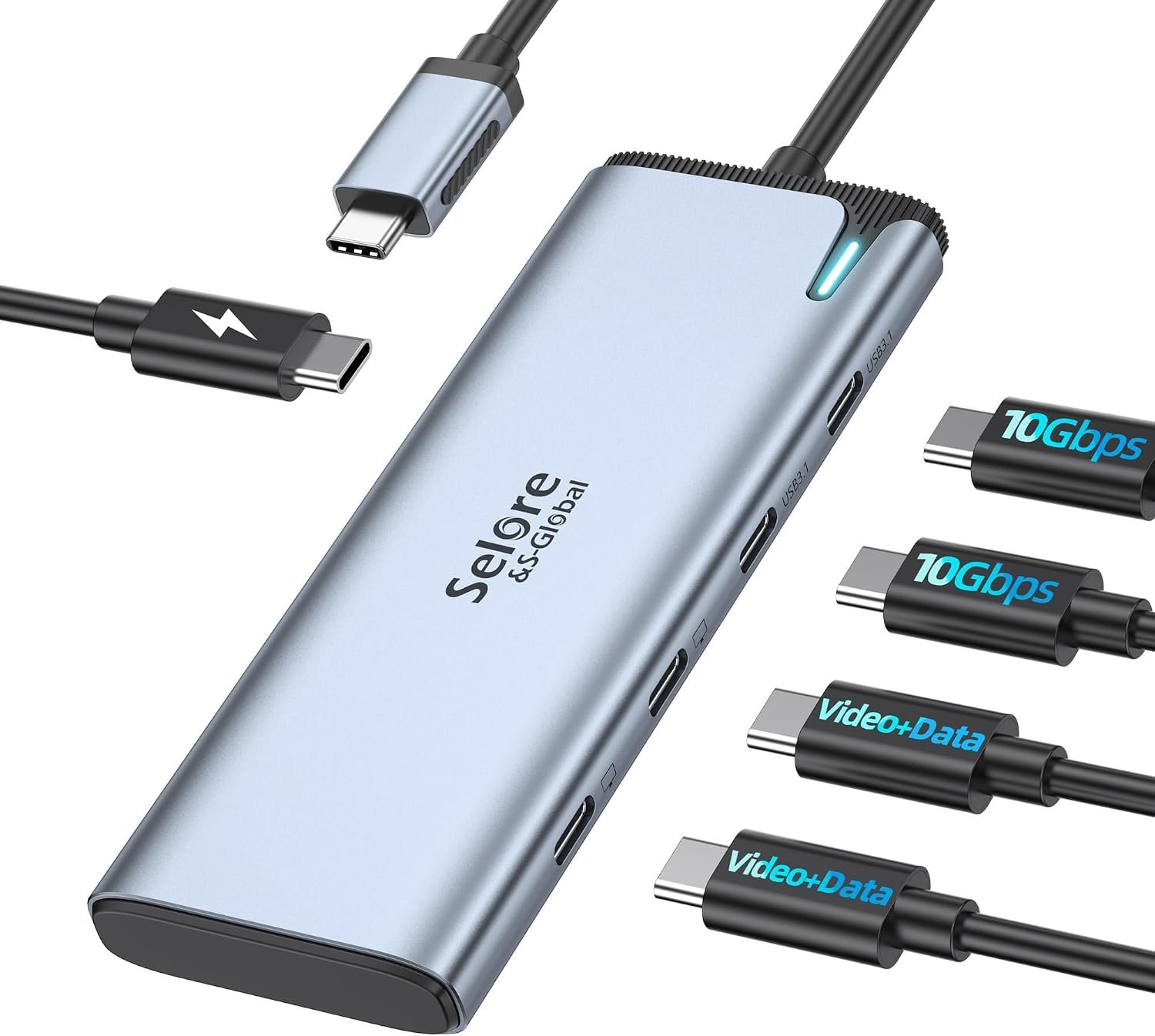 USB-C Splitter with 4K@60Hz Video USB-C Hub Dual Monitor with DP Alt Mode | USB C Hub Multiport Adapter,10Gbps Data Transfer,100W PD,Docking Station Dual Monitor for Laptop iPad Dell and More C Devices