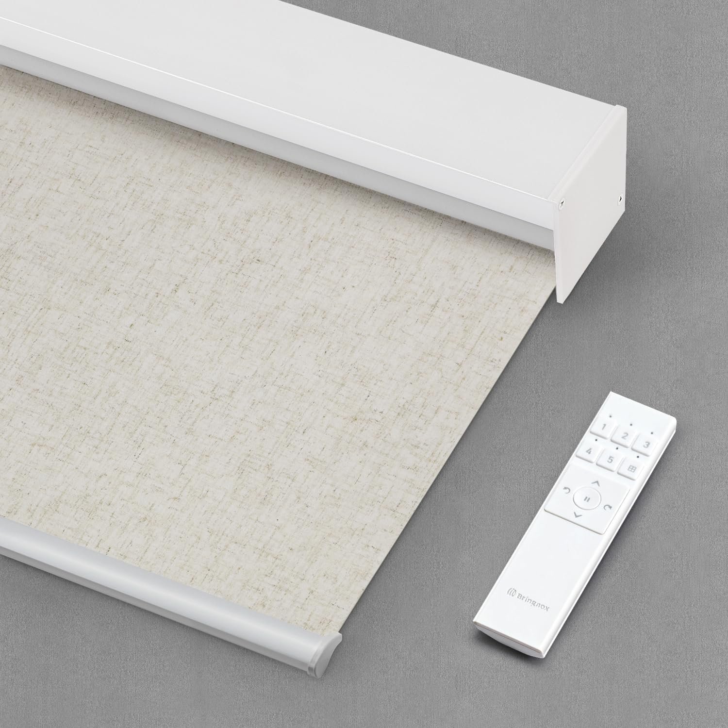 Bringnox Motorized Blinds with Remote, 100% Blackout, Voice Controlled | Compatible with Apple Home, Alexa, and Google. Whisper quiet motorized shades designed for bedrooms and living rooms.
