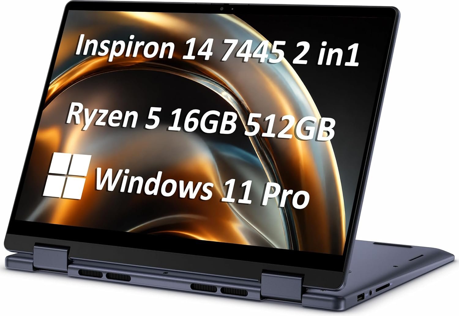 Dell Inspiron 14 7445 7440 2-in-1 Laptop, 14″ FHD+ Touchscreen, AMD Ryzen 5 8640HS, 16GB DDR5 RAM, 512GB SSD, AI Copilot for Creators, Designers & Students, Backlit Keyboard, Windows 11 Pro