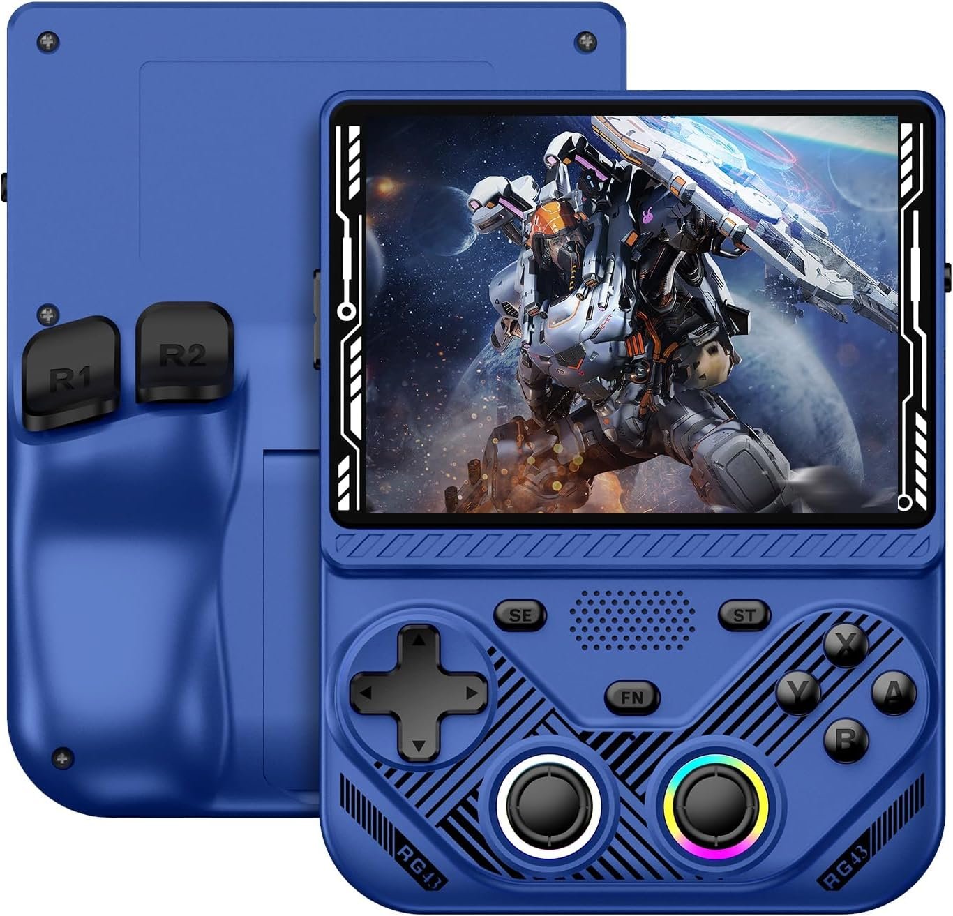 RG43V Pro Retro Handheld Game Console, 4.3 Inch IPS Screen, Portable Dual System with RK3562 CPU, 64GB Support 30+ Emulator&22000+ Classic Games, WiFi Networked Fighting, HDMI TV Output (Blue 64GB)