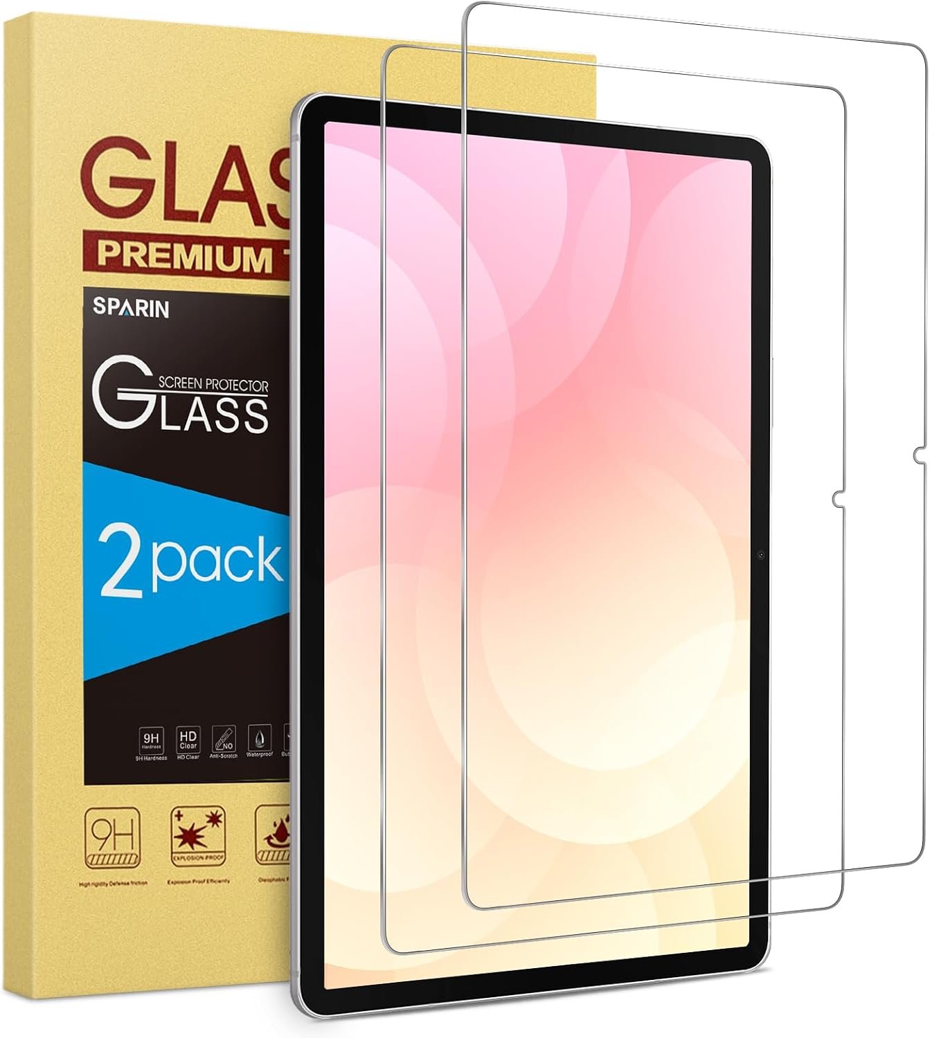 SPARIN Screen Protector for Galaxy Tab S11/ S10 Lite/ S10 FE (11″&10.9″) | 2 Pack Tempered Glass for Samsung Galaxy Tab S9 FE S9, S Pen Compatible, Case Friendly, Anti-Scratches, High Clarity