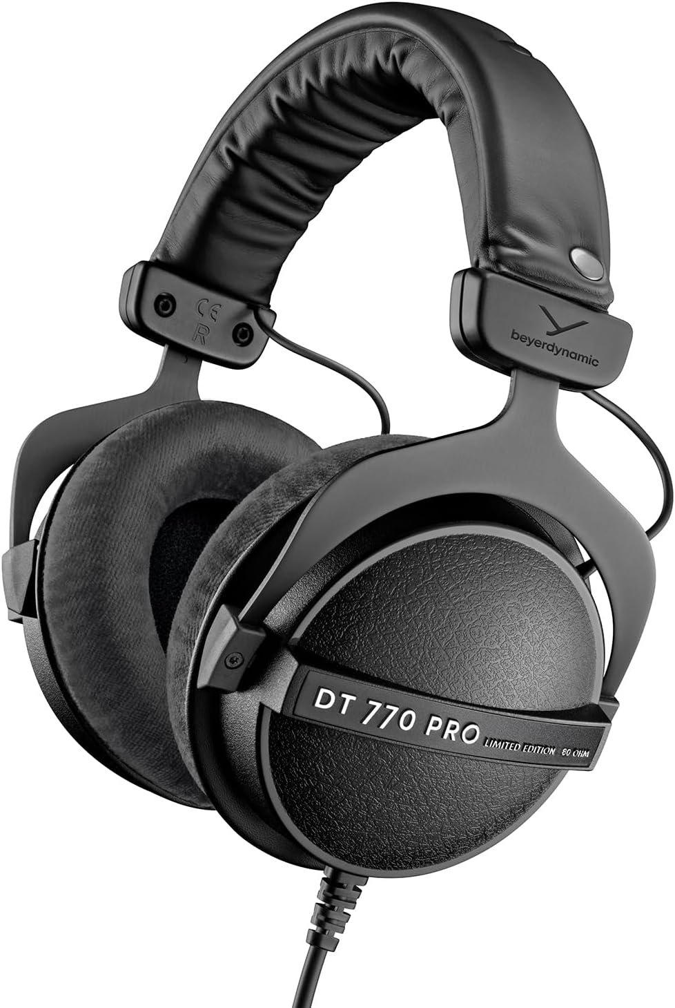 beyerdynamic DT 770 Pro Studio Headphones (80 Ohm, Black) | Closed Back, Over Ear, Wired Professional Home Recording, Podcast, Monitor, Limited Edition Black Velour Ear Pads