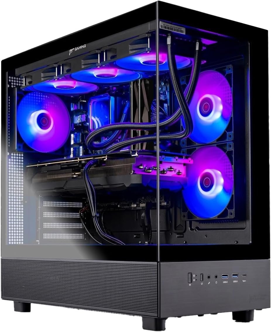 Skytech Gaming Azure 3 Gaming PC, AMD Ryzen 7 9850X3D 4.7GHz, AMD RX 9070XT 16GB VRAM, 2TB Gen4 NVMe SSD, 32GB DDR5 RAM 5600, 850W Gold ATX 3 PSU, 360 ARGB AIO, WI-FI 5, Windows 11, Desktop