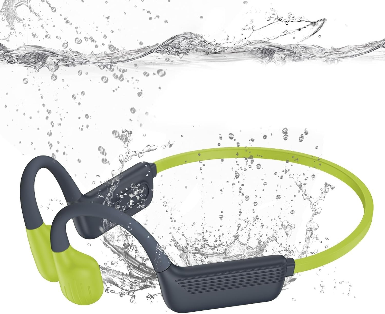 Swimming Headphones-Bone Conduction Headphones, IP68 Waterproof Open Earphones, LiteSurge Bluetooth 5.4 Underwater Sport Earbuds with 32 GB MP3 Memory for Swimming, Marathon-Turquoise