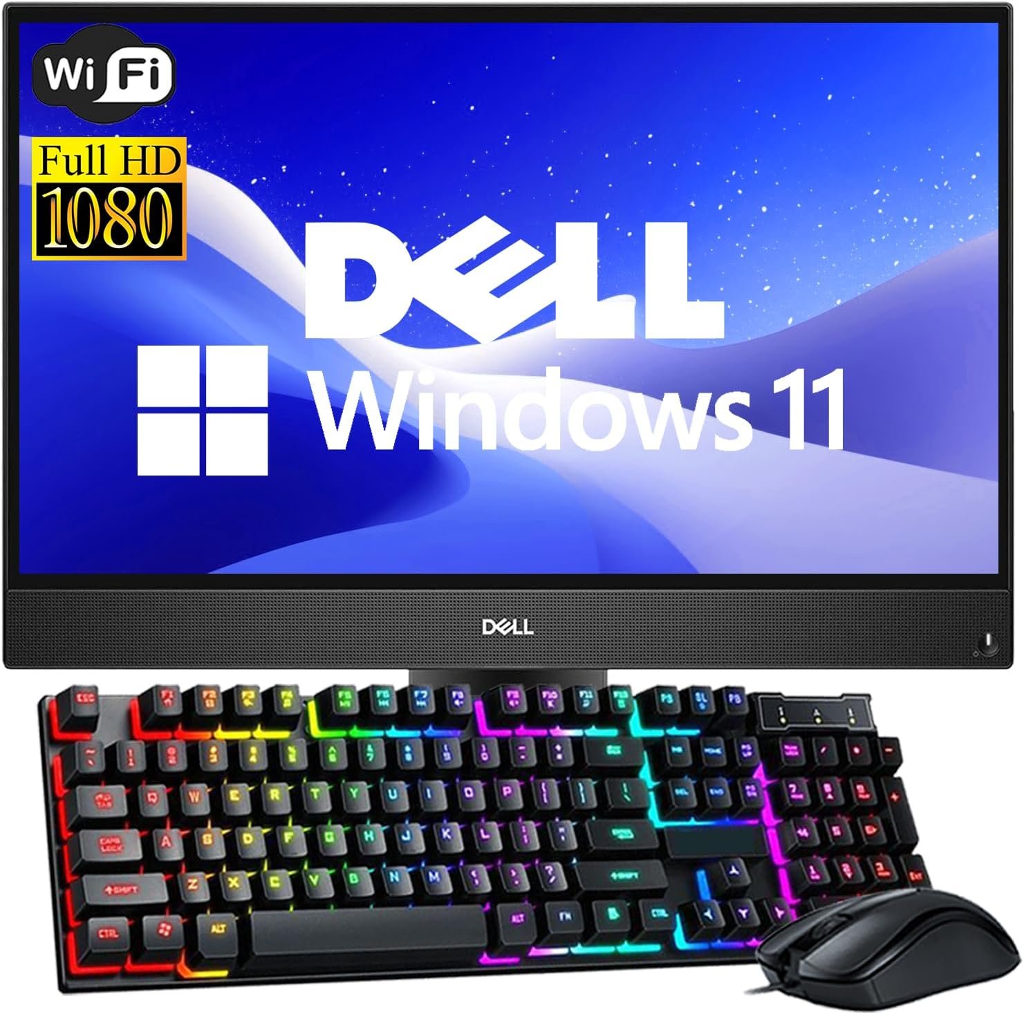 Dell OptiPlex 5260 21.5″ FHD All-in-One Desktop PC, Quad-Core i5-8400, 8GB RAM, 256GB SSD, Keyboard and Mouse, WiFi, Bluetooth, DisplayPort, Type-C, Windows 11 Pro (Renewed)