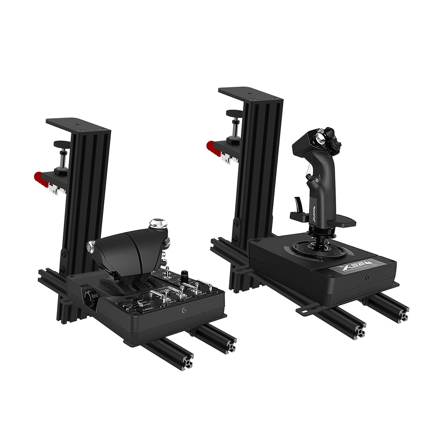 Hikig 2 Set Desk Mount for Flight Sim Game Joystick, Throttle and HOTAS Systems – Compatible With Logitech X56, X52, X52 Pro, Thrustmaster T-Flight HOTAS, T.16000M, TCA