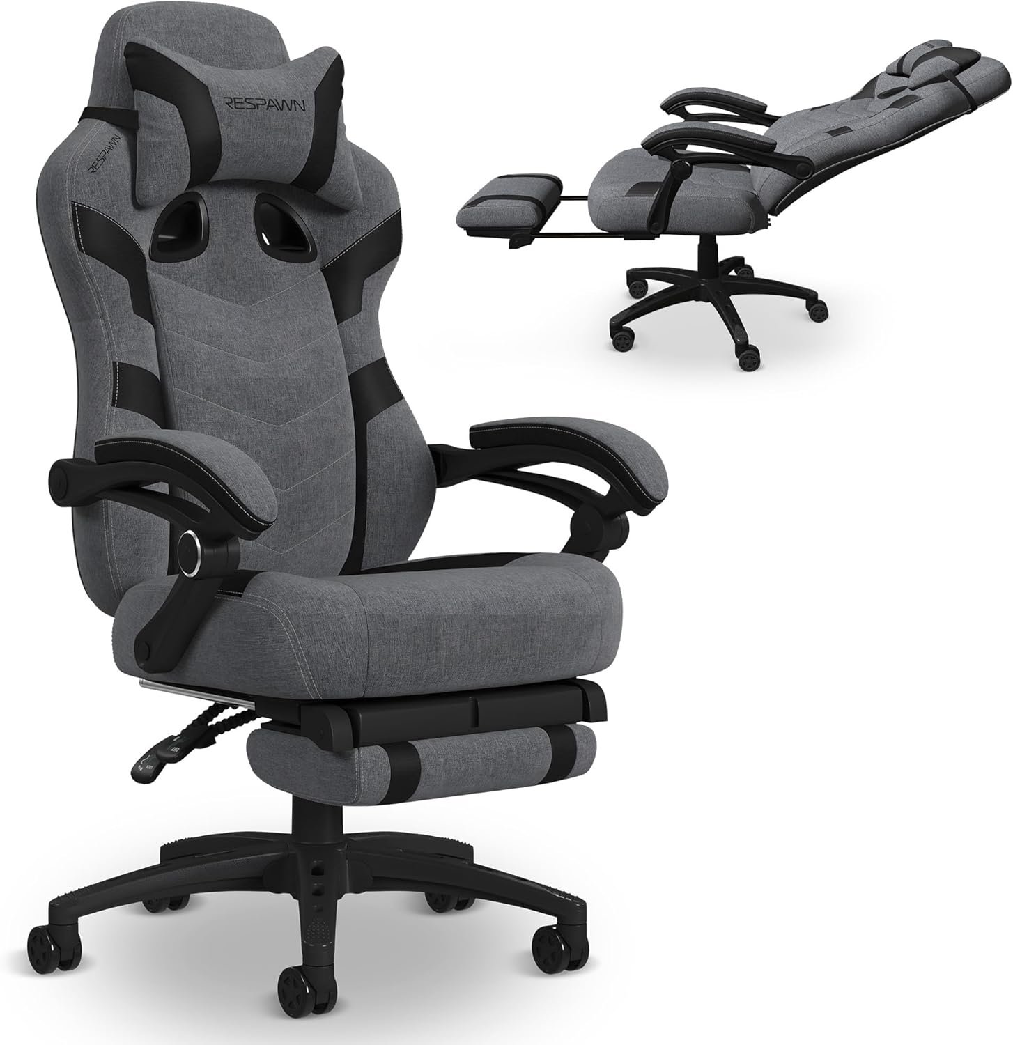 Respawn 110 Pro Ergonomic Gaming Chair with Footrest and Recline | Ergonomic office chair comfort with footrest, lumbar support & 155° recline for work, gaming and relaxing.