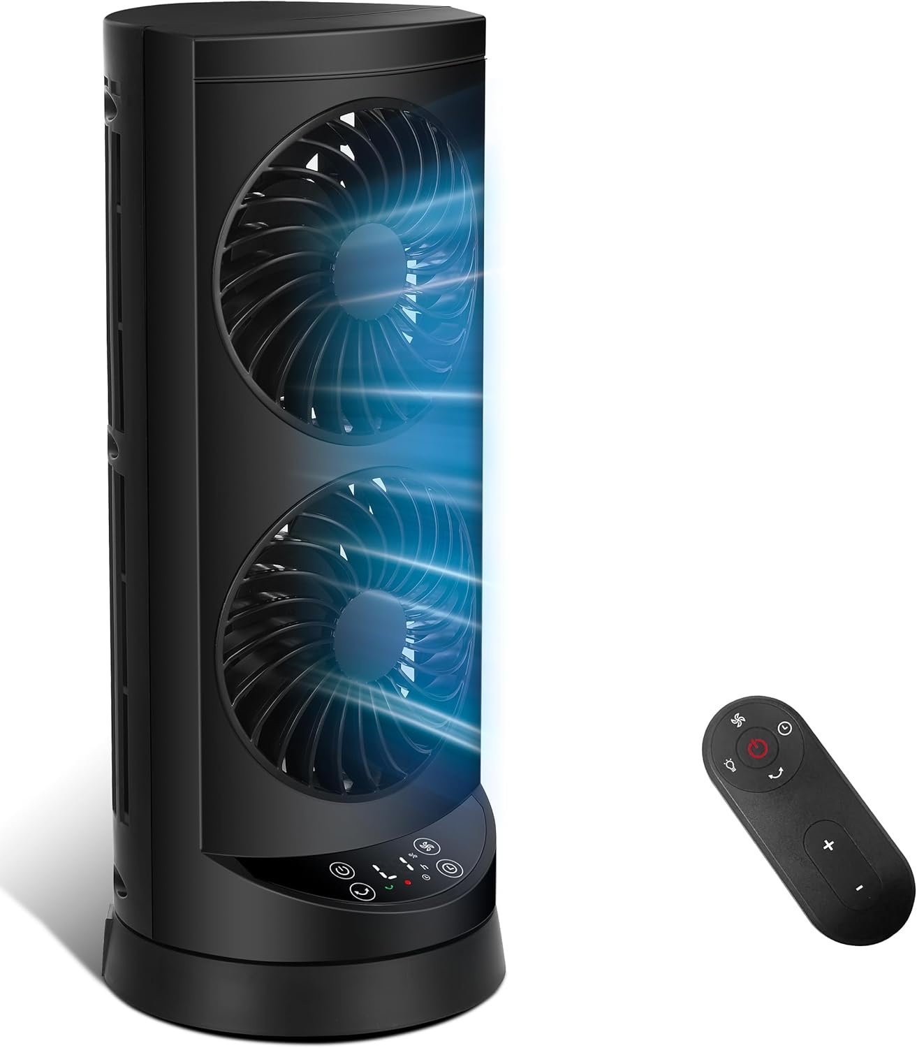 Tower Fan for Bedroom,24 ft/s Portable Desk Table Fan with Remote | 4 Speeds,12H Timer,60° & 110° Oscillating Electric Fans that Blow Cold Air,Fast Cooling Fan for Home Office Dorm