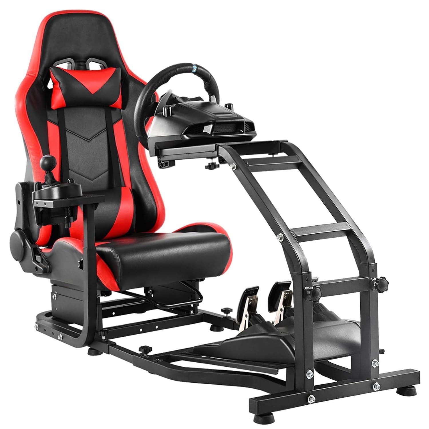Dardoo G29 Adjustable Gaming Sim Cockpit with Red Seat not for Direct Drive | Fit for Logitech G920 G923/Thrustmaster T300 Racing Wheel Stand, not Including Steering Wheel Pedal and Handbrake
