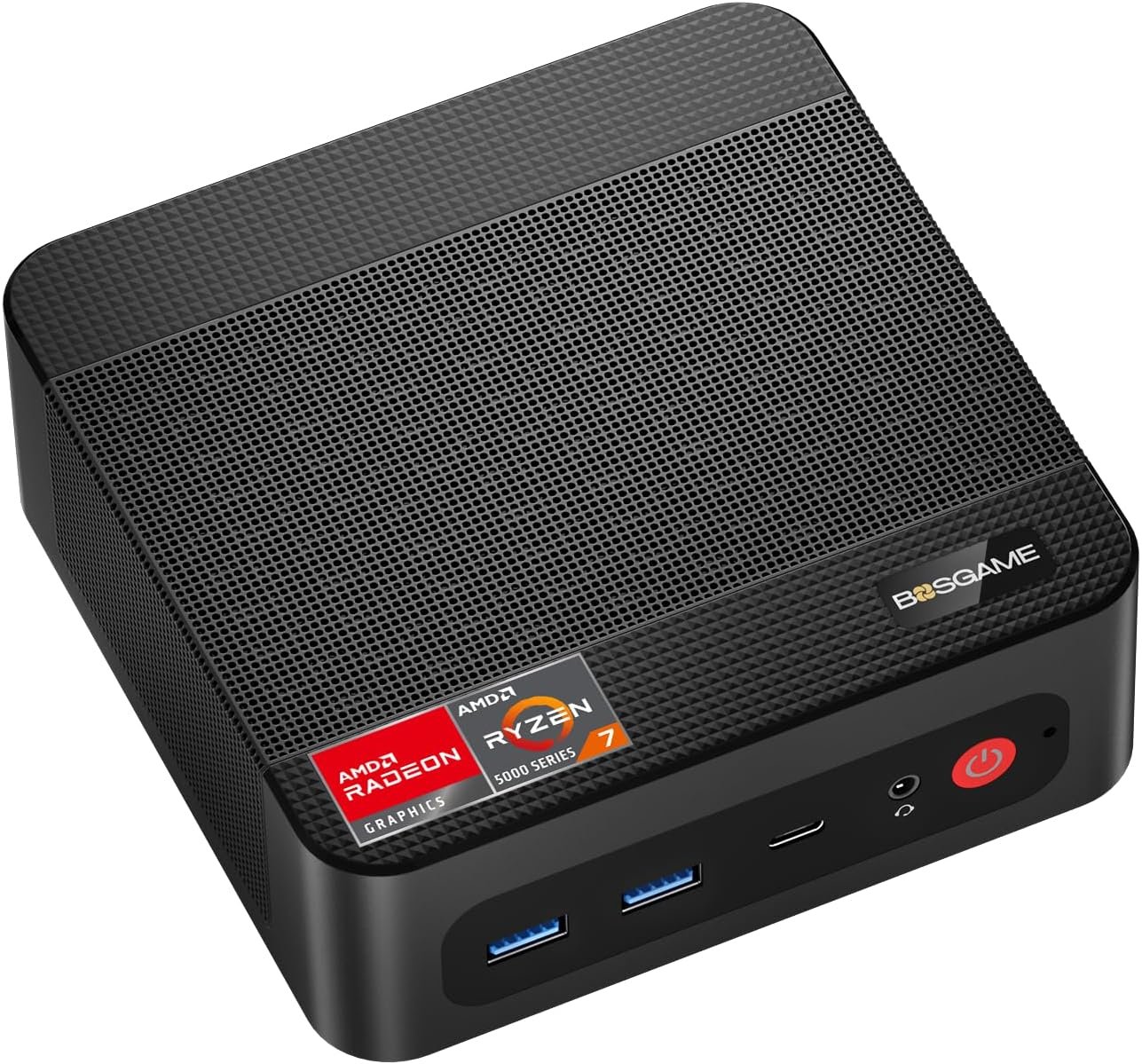 BOSGAME P4 Ultra Mini PC Gaming, Ryzen 7 7730U, 16GB RAM 1TB PCIe3.0 SSD | Dual 2.5G LAN, Wi-Fi 6E, BT5.2, 4K Triple Display HDMI | DP | Type-C, Home Office Business
