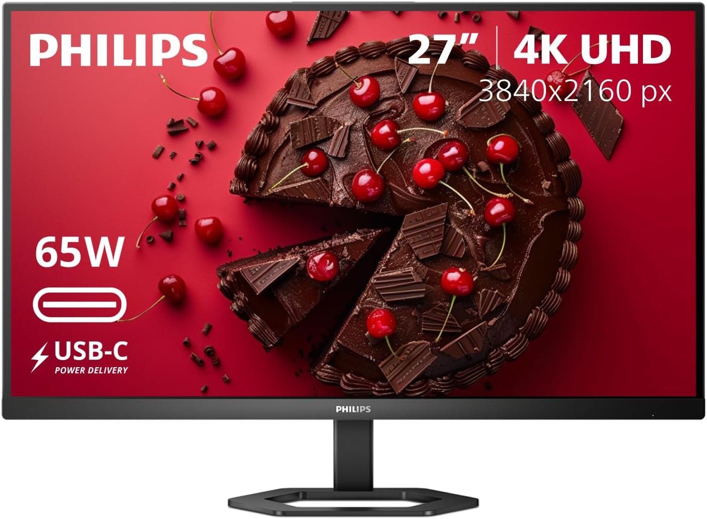 Philips 27″ Computer Monitor 4K UHD IPS USB-C Charging HDR400, 27E1N5900R | 3840×2160 LED Monitor, USB-C 65W PD, HDMI 2.0, DisplayPort 1.2, USB 3.2 Hub, Adaptive Sync, 4yr Advance Replacement Warranty