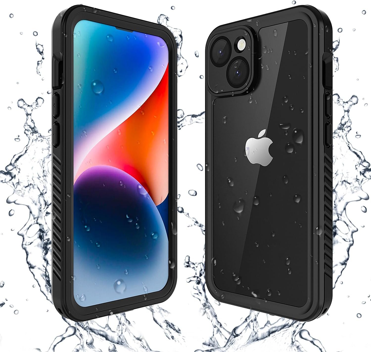 Lanenas for iPhone 14 Case, for iPhone 14 Waterproof Case with Built-in Screen Protector, Full Body Dustproof Shockproof Heavy Duty Tough Rugged Phone Protective Cover 6.1inch Black