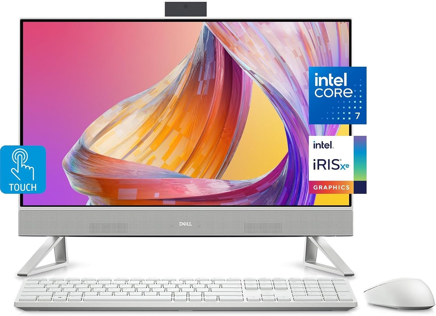 Dell All-in-One 24″ FHD (1920 x 1080) Touchscreen Desktop, Intel Core 7 150U 10 Cores, 16GB RAM, 512GB SSD, Keyboard & Mouse, Wi-Fi 6, Bluetooth 5.3, Windows 11 Pro