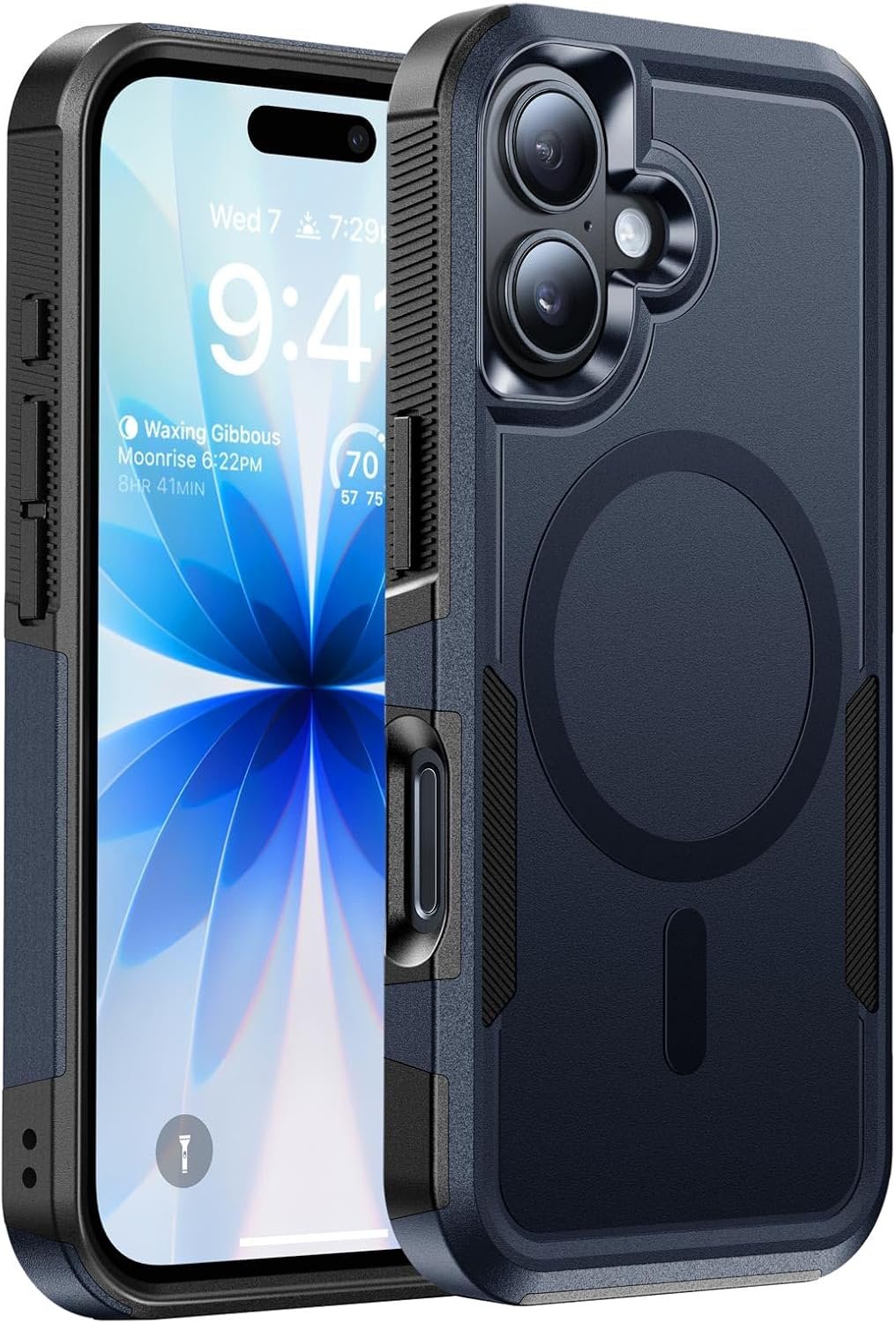 Magnetic for iPhone 17 Case Rugged Dual-Layer Shockproof Blue | Military-Grade Heavy Duty Protection, Fit for Magsafe, Matte Finish Scratch Resistant Anti-Fingerprint, Anti-Slip Phone Cover