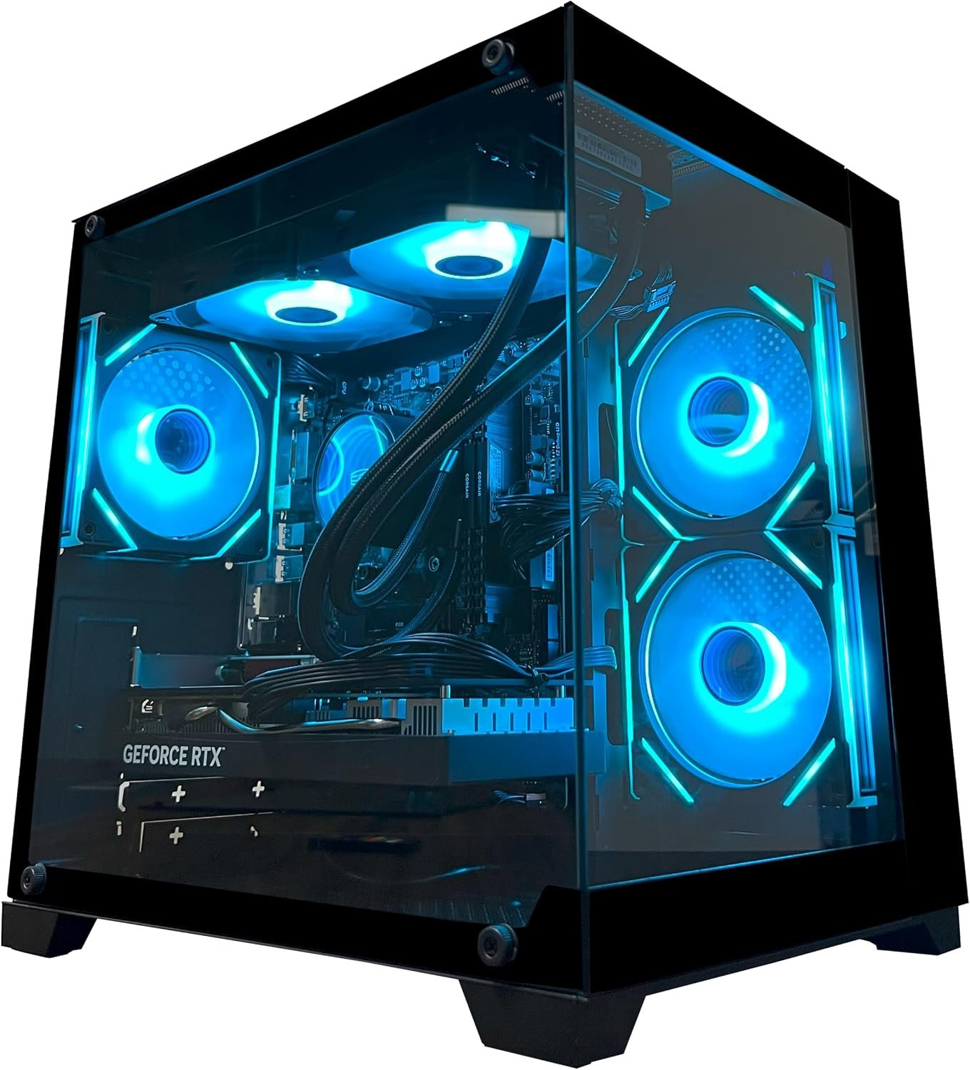 YAWYORE Gaming PC, AMD Ryzen 7 5700X, GeForce RTX 5060 Desktop Computer | 32GB DDR4 RAM, 1TB M.2 NVMe SSD,, ARGB Fans, WiFi+BT