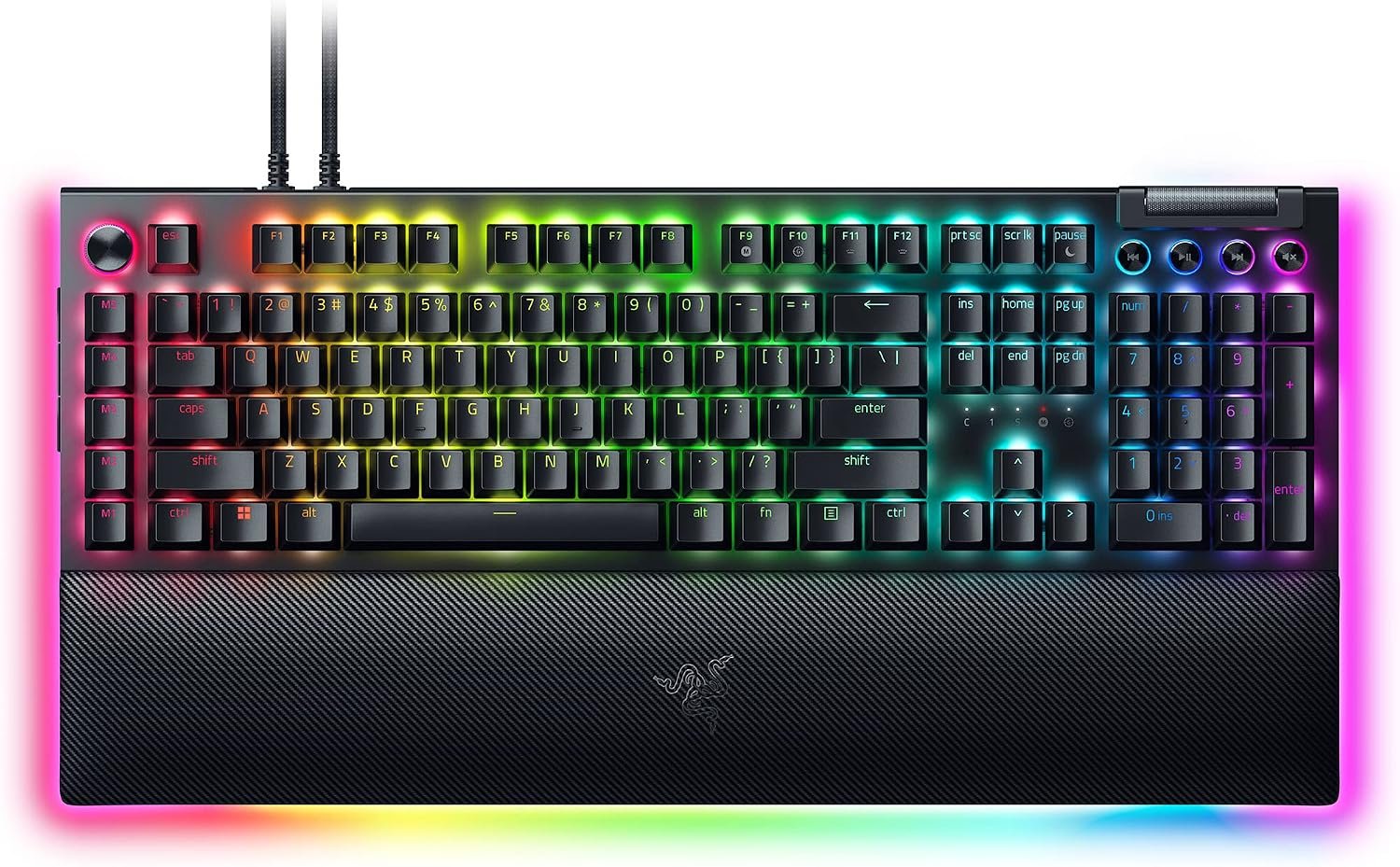 Razer BlackWidow V4 Pro Wired Mechanical Gaming Keyboard, Orange Switches | Tactile & Quiet Switches, Doubleshot ABS Keycaps, Command Dial, 8 Dedicated Macro Keys, RGB, Snap Tap, Magnetic Wrist Rest