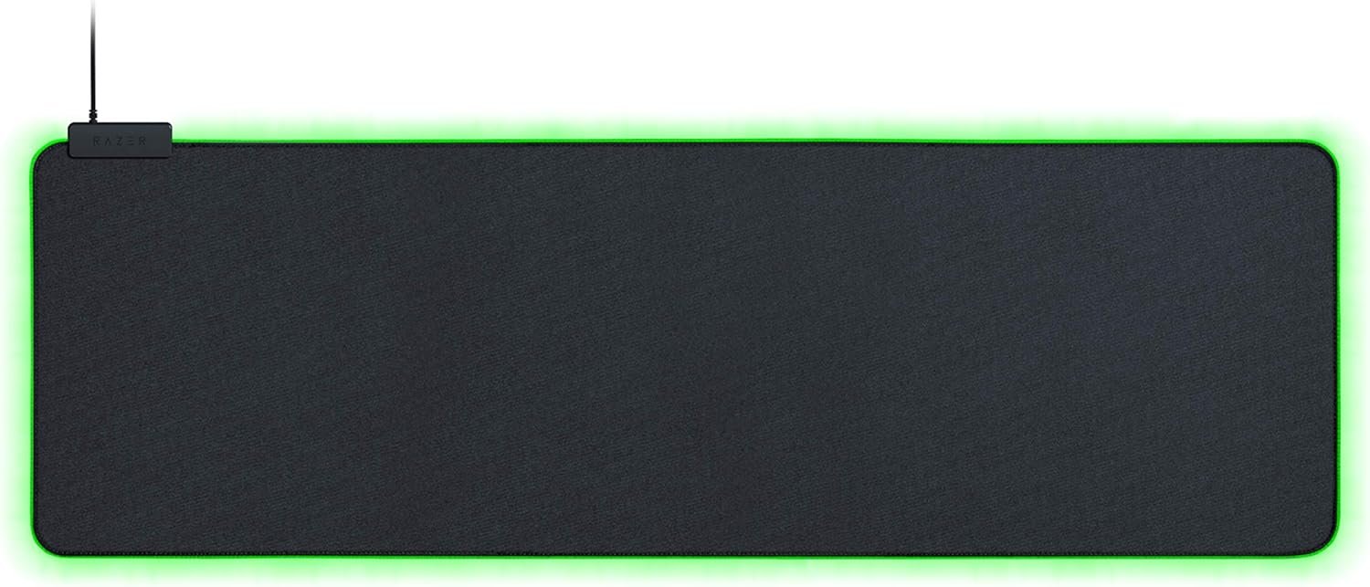 Razer Goliathus Extended Chroma Gaming Mousepad, Soft Cloth Material, Black | Customizable Chroma RGB Lighting, Balanced Control & Speed, Non-Slip Rubber Base
