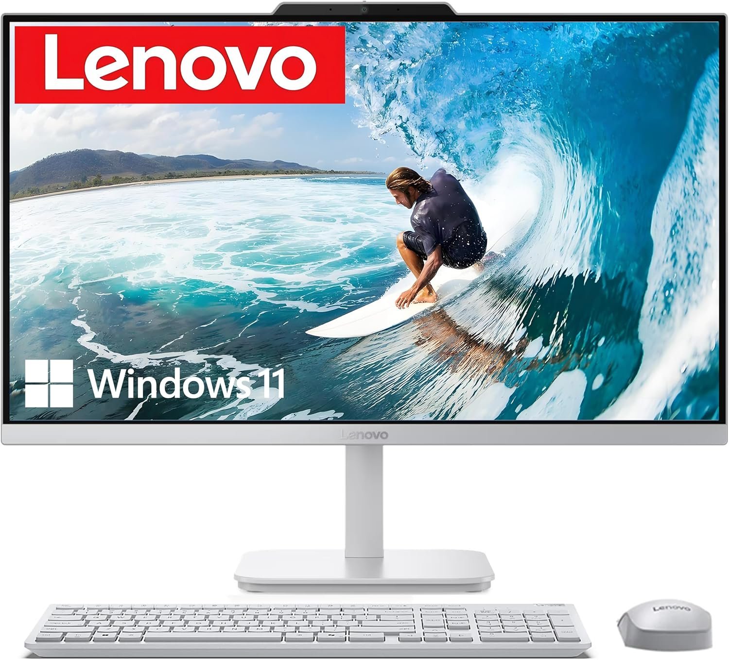 Lenovo 24″ FHD All-in-One Desktop Computer, Intel 4-Core Processor (Beats i3-1110G4), 16GB RAM, 512GB PCIe SSD, HDMI, WiFi 6, RJ45, Bluetooth, Business AIO, Vent-Hear, Keyboard & Mouse, Windows 11 Pro