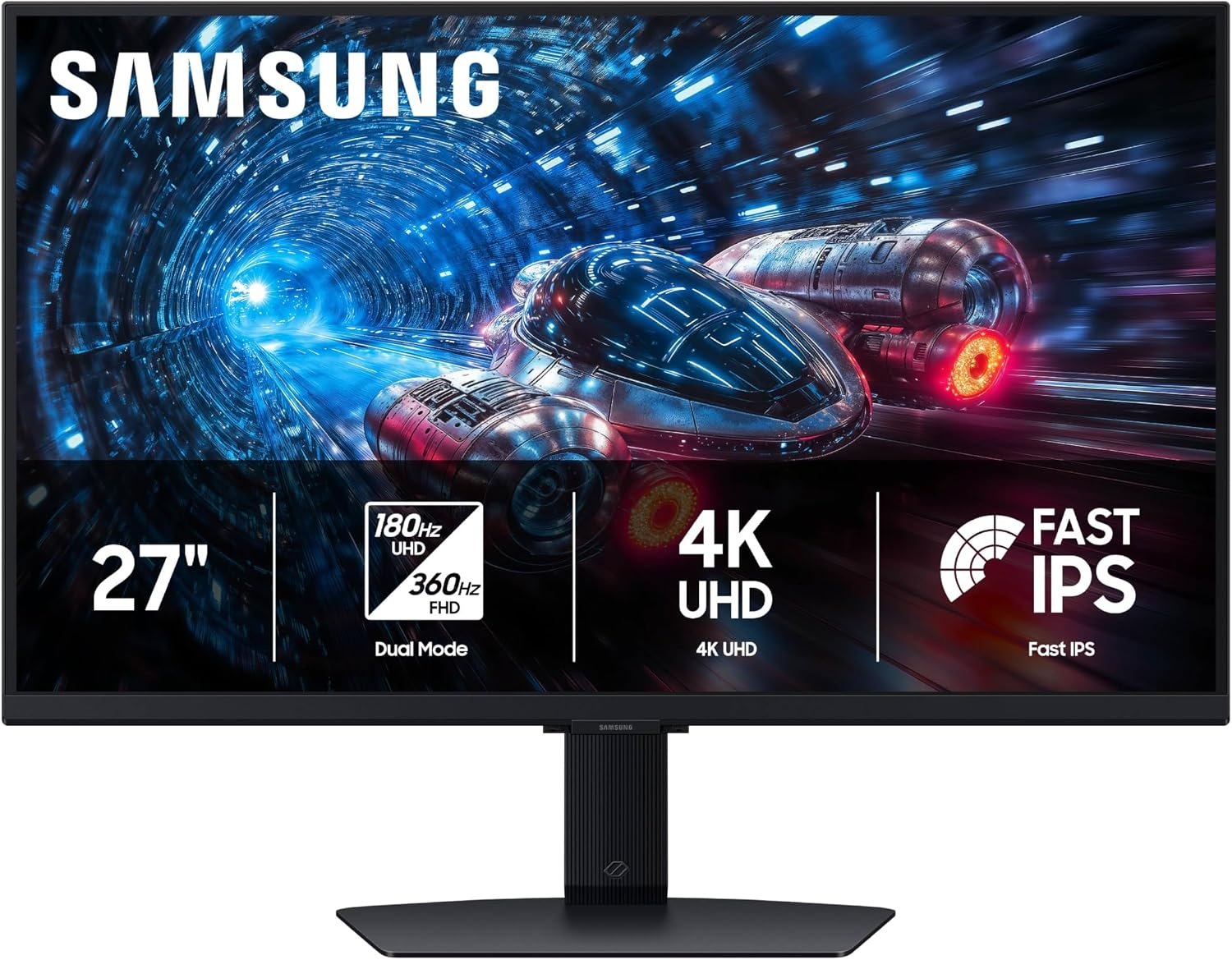 Samsung 27” Odyssey G7 (G70F) Series Gaming Monitor, 4K FHD | Fast IPS Dual Mode 180Hz Refresh Rate, NVIDIA G-Sync Compatible, AMD FreeSync™ Premium, Ergonomic Stand (LS27FG706ENXZA)