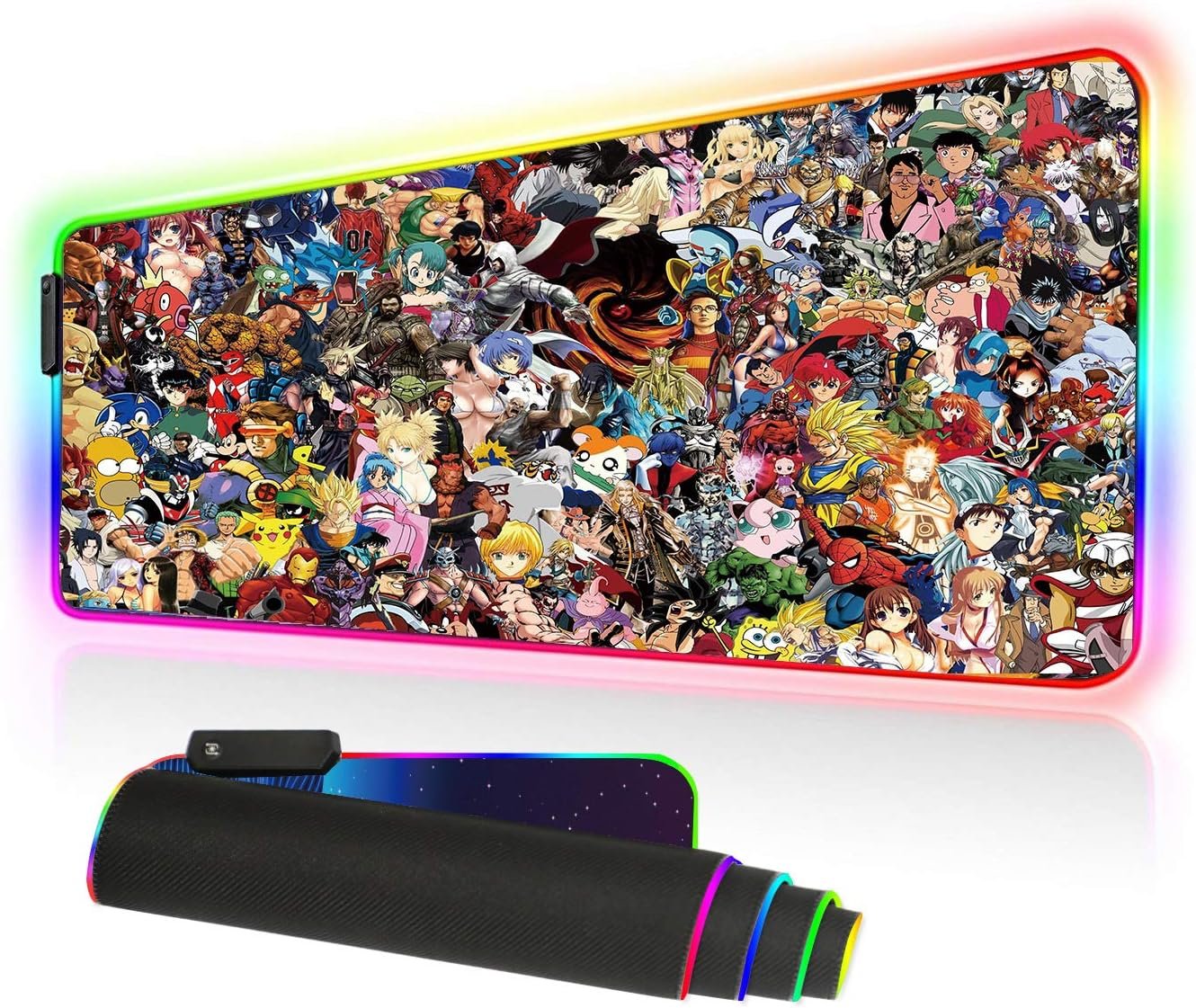 RGB Mouse Pad, Imegny Large Extended Soft Led Mouse Mat with Different Lighting Modes, 900 x 400mm / 35.4 * 15.7Inch (90×40 rgdajihe003)