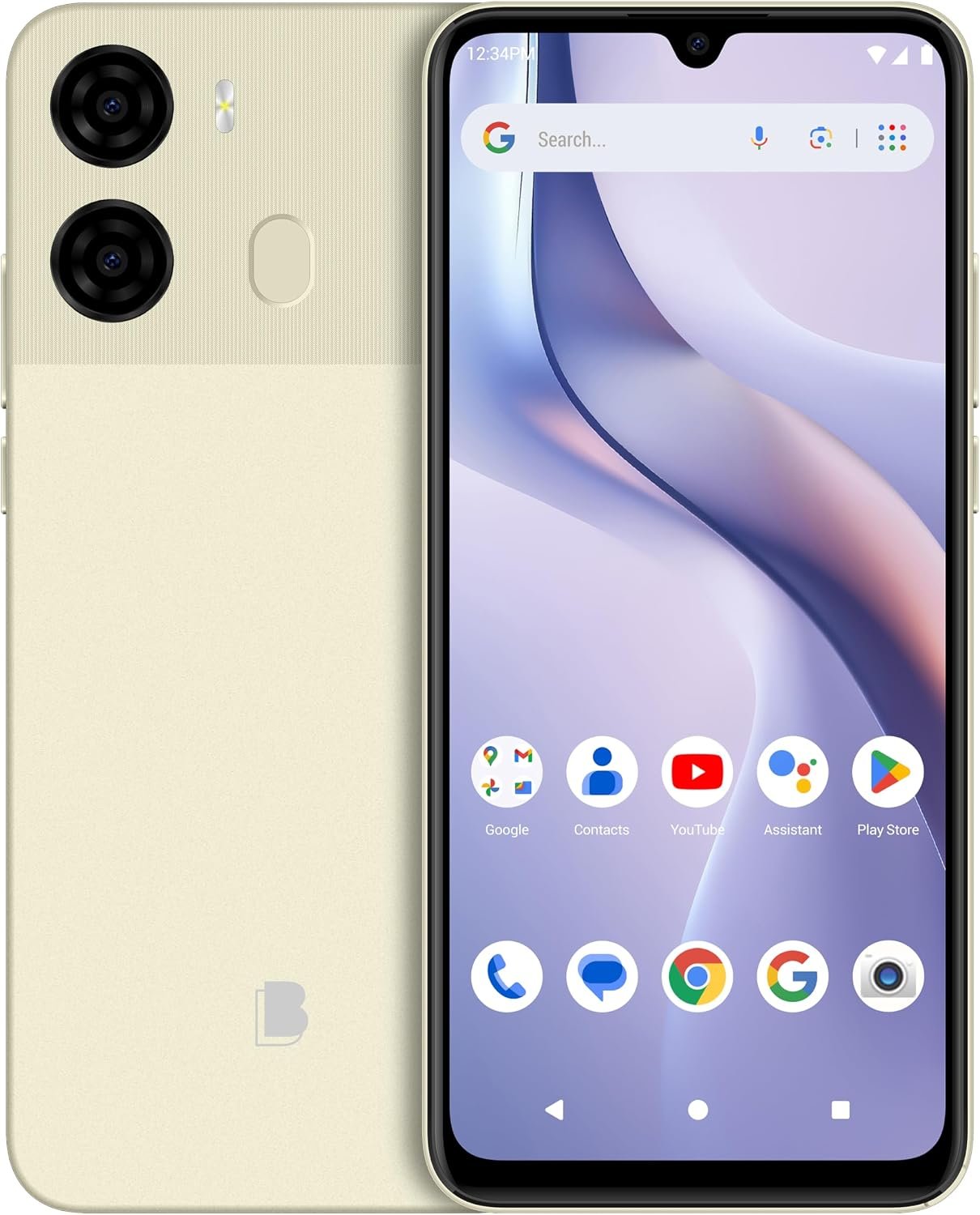 BLU K2 | Unlocked | 6.88” HD+ Display | 13MP Main Camera + 8MP Selfie Camera | 64GB | 5,000mAh Battery | Android 15 | US Version | US Warranty | Cream