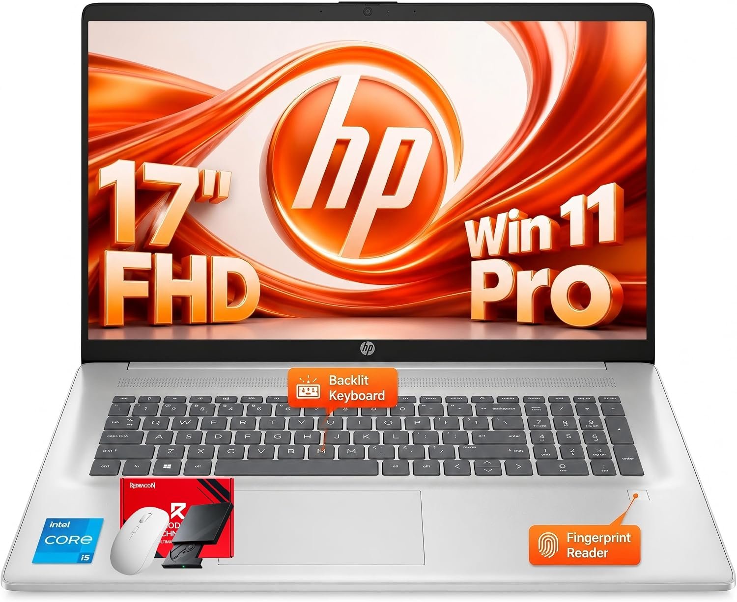 HP 17.3″ FHD Business Laptop (2026), Intel 10-Core i5-1334U (Up to 4.6 GHz), 32GB RAM, 1TB NVMe SSD, Backlit Keyboard, Fingerprint Reader, Wi-Fi 6, Windows 11 Pro, Natural Silver