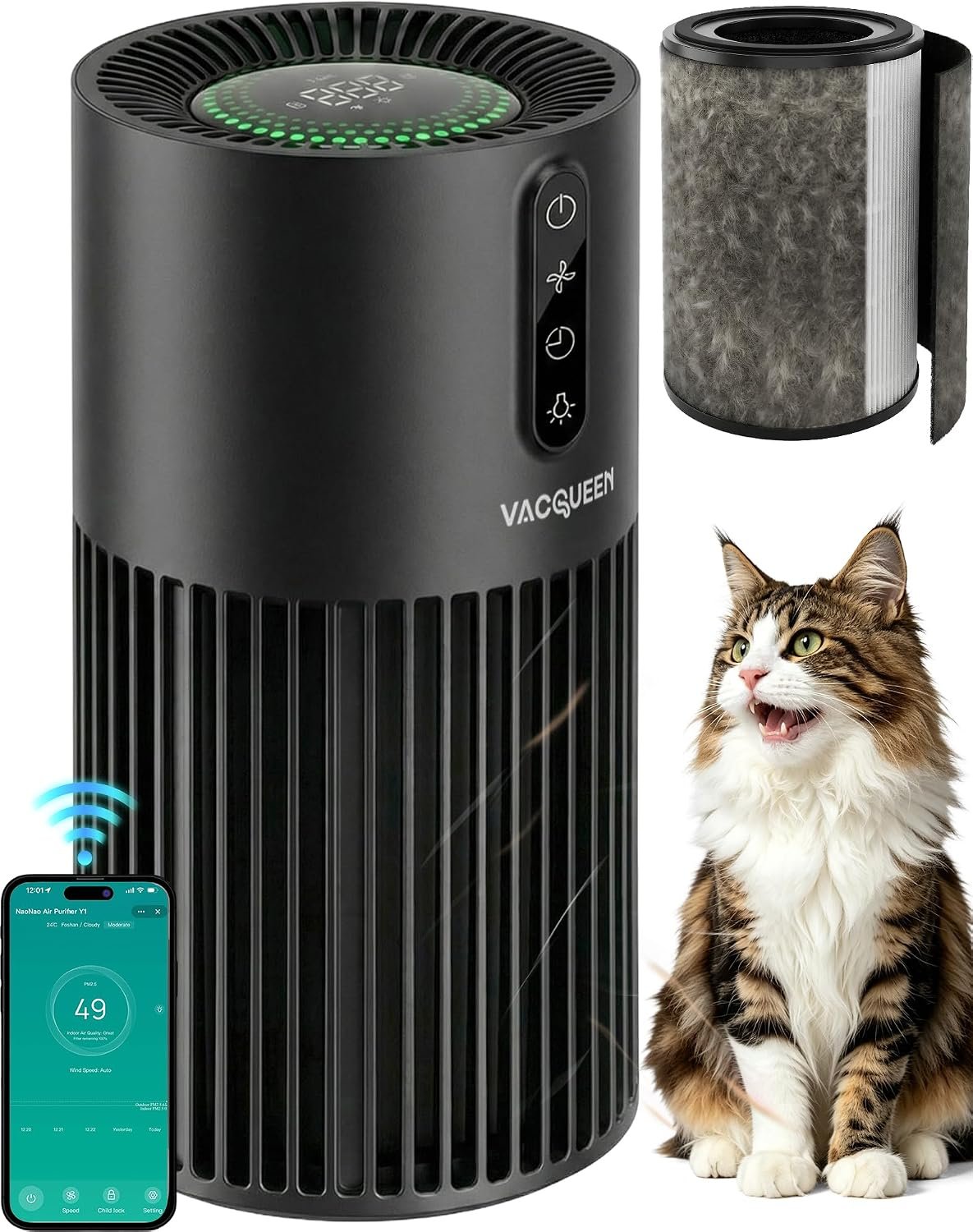 Air Purifiers for Home Pets – Smart HEPA Pet Air Purifier for Bedroom, Smart WiFi 2200 Sq.Ft, Alexa Control, Washable Filter for Smoke Dust Odor | Smart HEPA Pet Air Purifier for Bedroom, Smart WiFi 2200 Sq.Ft, Alexa Control, Washable Filter for Smoke Dust Odor