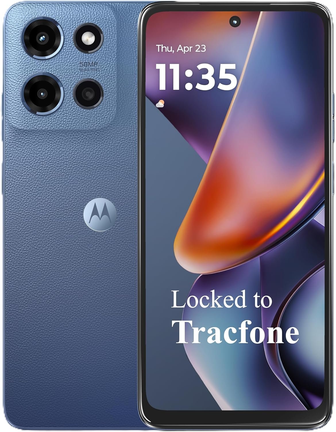 Tracfone Motorola Moto G 2025, 64GB, Saphire Blue (Locked to Tracfone) | Prepaid Smartphone- 6.6″ 120Hz Display, 5G , 50MP Quad Pixel Camera, Long-Lasting Battery