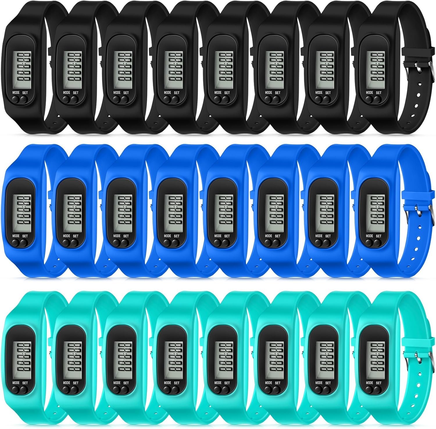 Geyoga Pedometer for Walking Steps and Miles Pedometer Watch Silicone Steps Tracker Running Bracelet Ankle Step Counter for Calorie Burning and Step Counting
