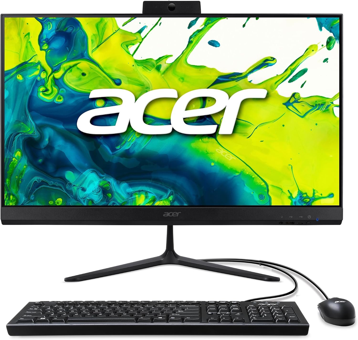 acer Aspire C24 AIO Desktop | 23.8″ Full HD IPS 120Hz Display | AMD Ryzen 5 7430U Hexa-Core Processor | AMD Radeon Graphics | 16GB DDR4 | 512GB SSD | Wi-Fi 6E | USB Keyboard & Mouse | C24-2G-UR15 | FHD IPS 120Hz display, AMD Radeon Graphics, WiFi 6E connectivity, USB keyboard and mouse included, slim design
