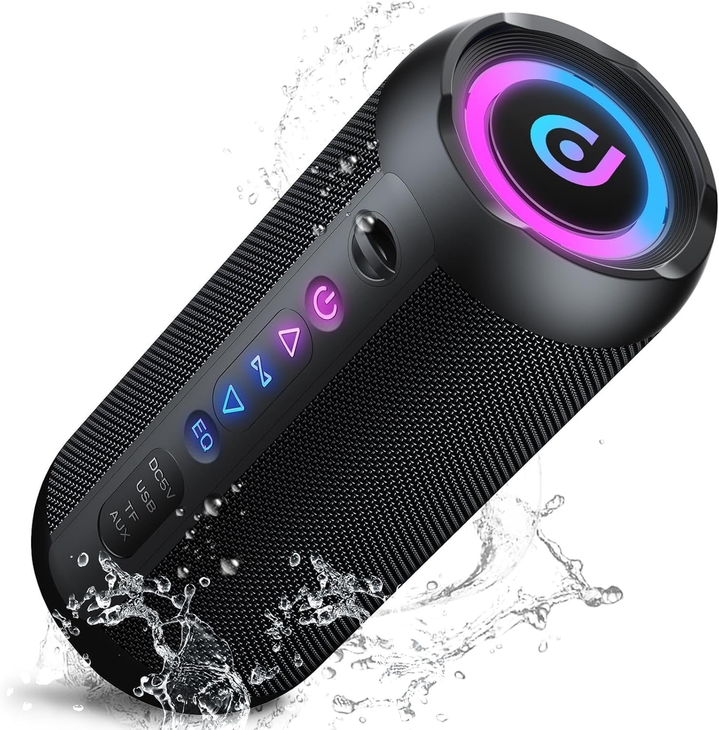 Portable Bluetooth Speaker, Bluetooth 5.4 Speaker, 30W Dual Speaker, 2.0 Channel, Deep Bass, 30H Playtime, Colorful RGB Lights, IPX7 Waterproof, TWS pairing for Outdoor/Home/Party/Travel, Gift Ideas