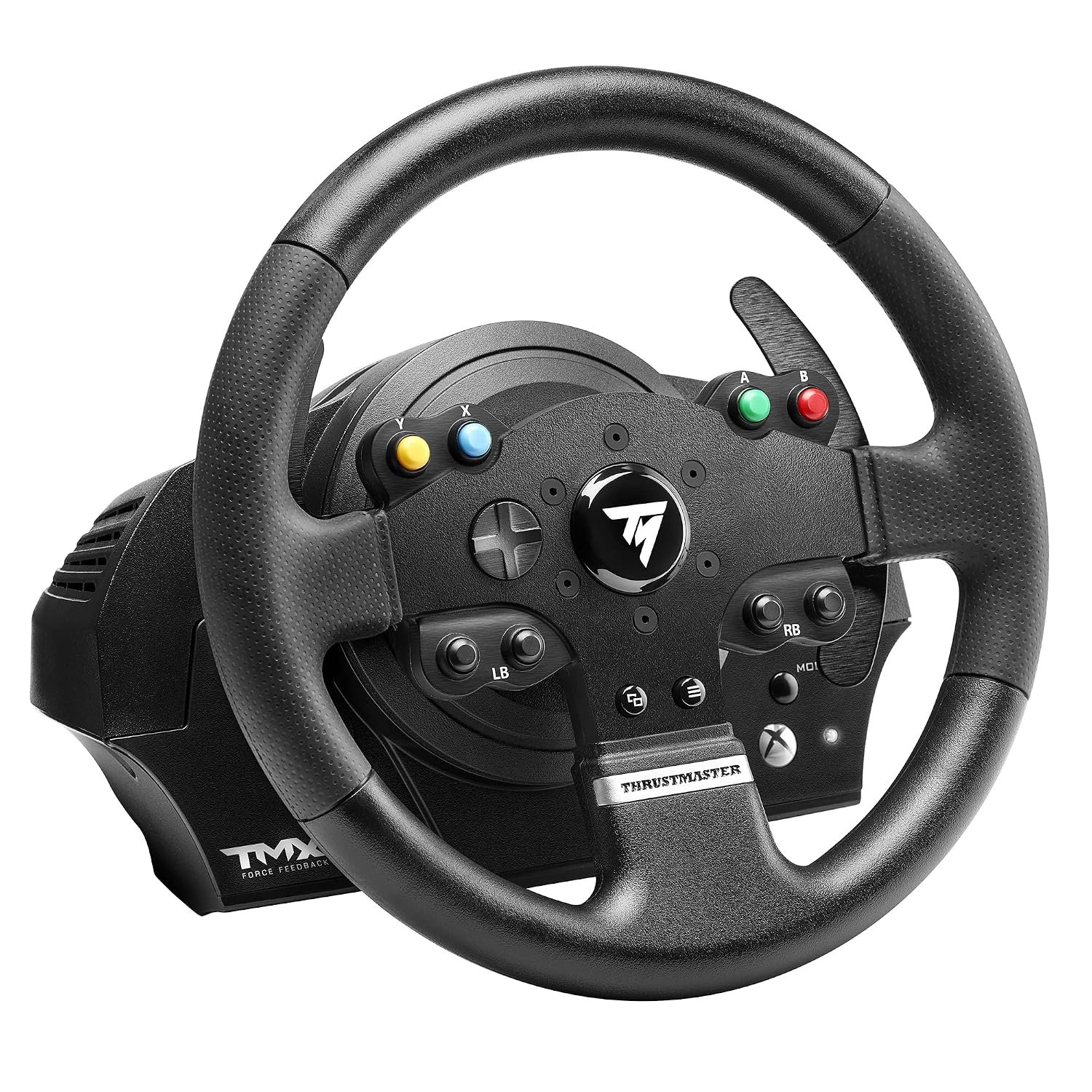 Thrustmaster TMX Force Feedback Racing Wheel & Pedals – XBOX & PC | 900-degree rotation, belt-pulley motor, 28 cm rim, 12-bit optical reading, ergonomic grip, for driving and truck sims