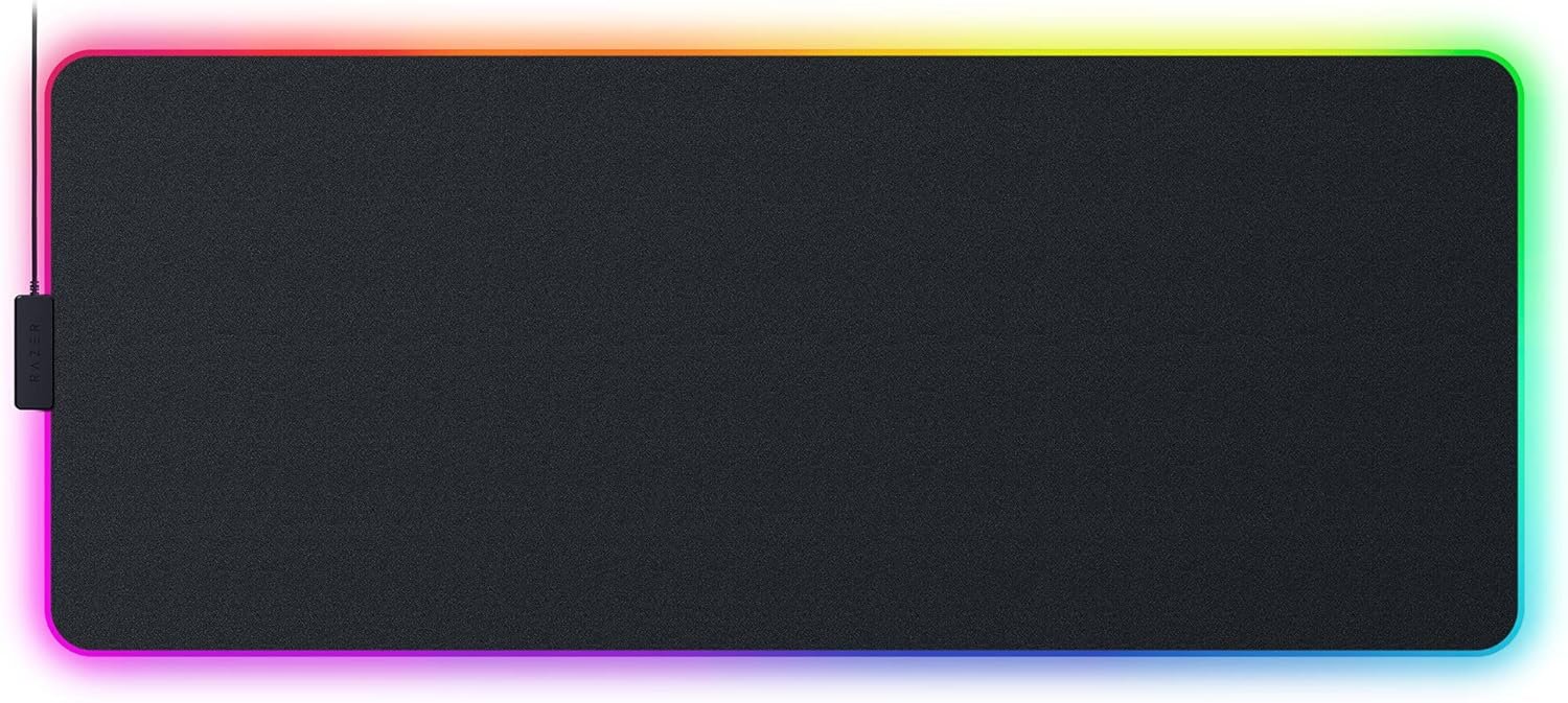 Razer Strider Chroma Hybrid Gaming Mouse Mat with Chroma RGB | Hybrid Soft/Hard Mat, 19 Razer Chroma RGB Lighting Zones, Warp and Water-Resistant, Anti-Slip Base, Seamless Edges