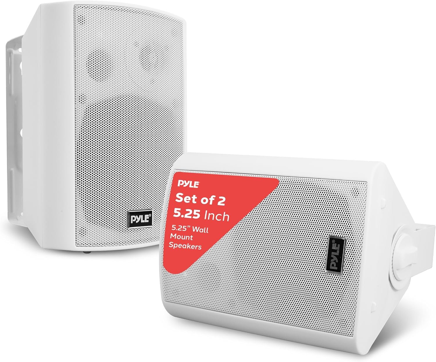 Pyle 5.25″ Wall Mount Bluetooth Speakers, Waterproof Indoor/Outdoor Speaker System, 240W Max, Marine Grade, Wireless Music Streaming, Full Range Stereo, Suitable for Patio, Poolside, Home (White Pair)