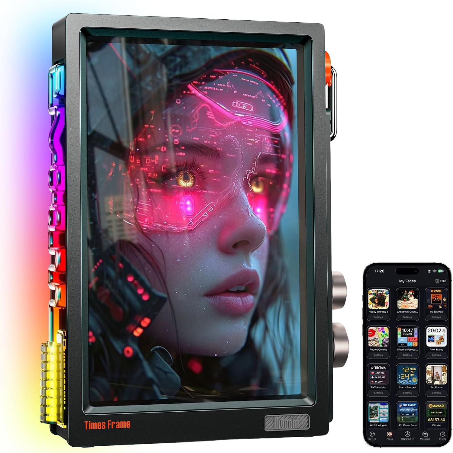 Divoom Times Frame – 10.1″ WiFi 6 Digital Picture Frame & Smart Desk Display, No Subscription | 64GB | Send Photos, Videos & AI Styles + Live Widgets (Weather, Calendar, etc)–Perfect Personalized Gift