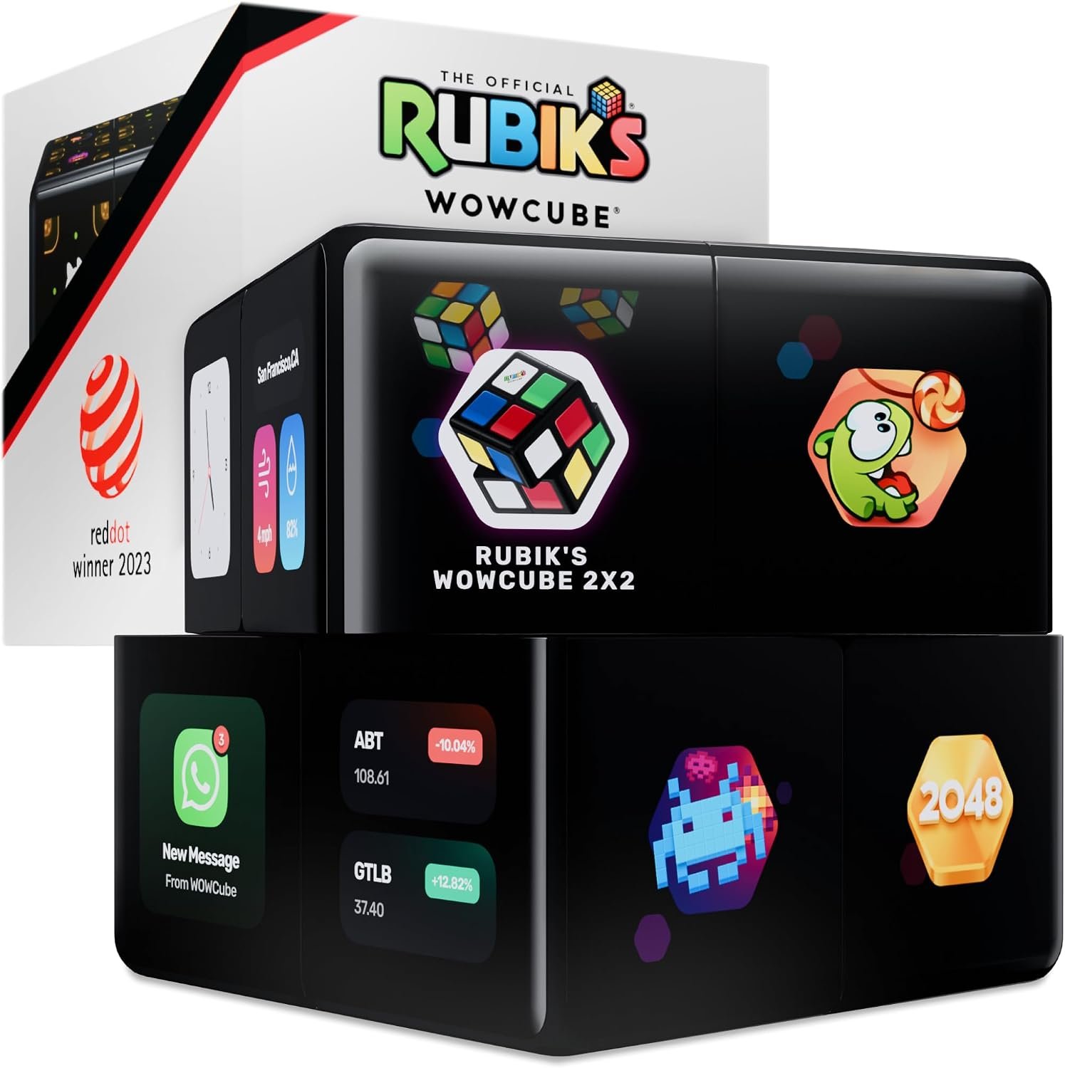 Rubik’s WOWCUBE – Handheld Game Console, 100+ Games and Apps for Teens and Adults (Ages 13+) – STEM Certified Entertainment System – 24 Screens Interactive Gaming Cube