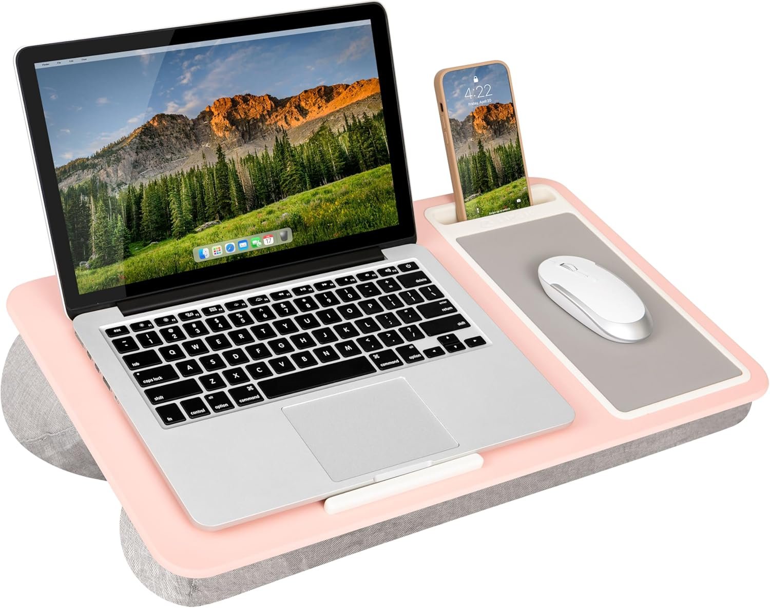 LAPGEAR Home Office Lap Desk – Pink, Fits 15.6” Laptops